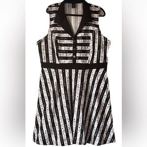 Her Universe Disney Alice In Wonderland Striped Fit & Flare Dress Plus Size 3X